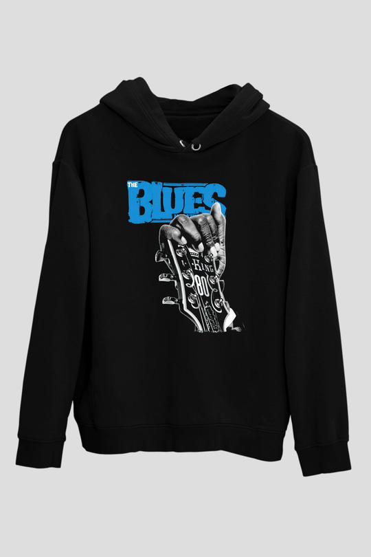 B.B. King Siyah Unisex Kapüşonlu Sweatshirt