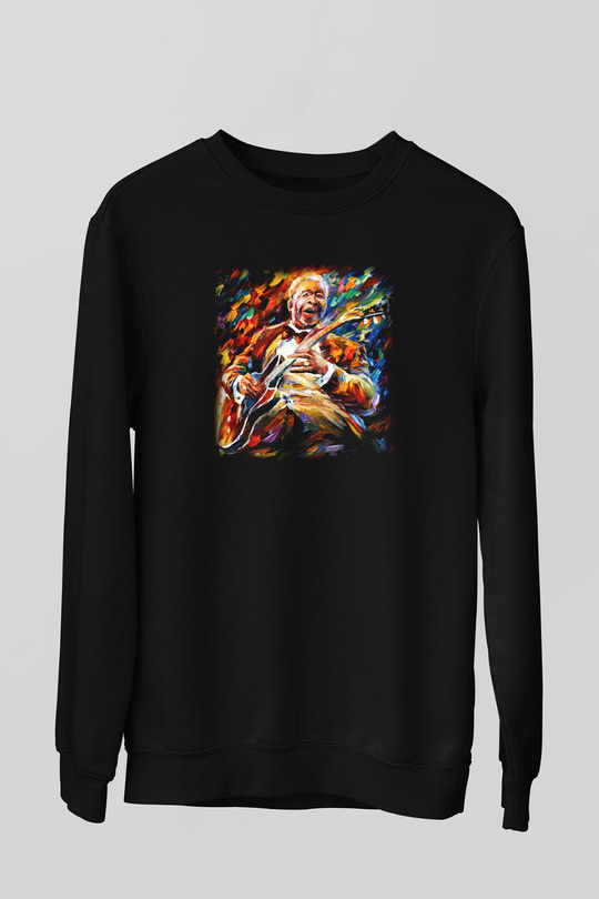 B.B. King Siyah Unisex Sweatshirt