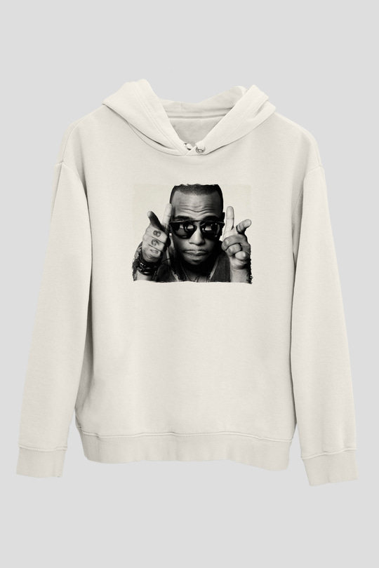 B.o.B Beyaz Unisex Kapüşonlu Sweatshirt