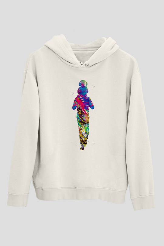 Babalar Günü Baskılı Beyaz Unisex Hoodie