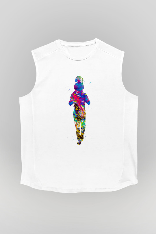 Babalar Günü Baskılı Beyaz Unisex Kolsuz Tişört - Tshirt