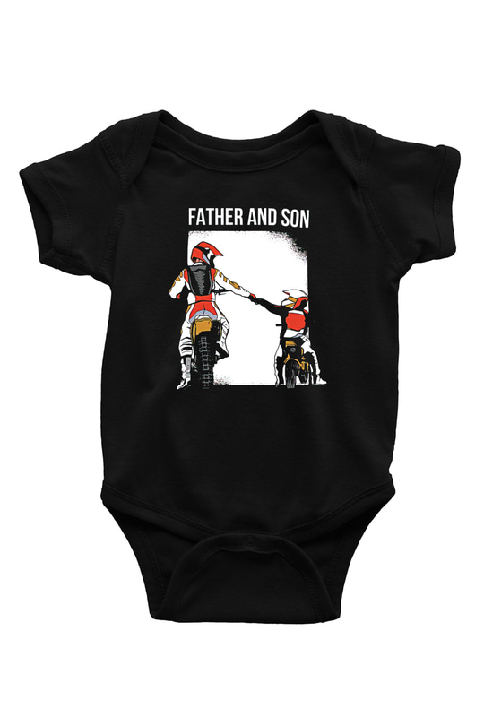 Babalar Günü Baskılı Unisex Siyah Bebek Body - Zıbın
