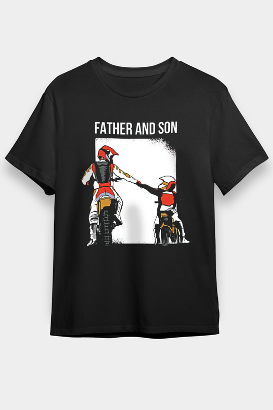 Babalar Günü Baskılı Unisex Siyah Tişört - Tshirt