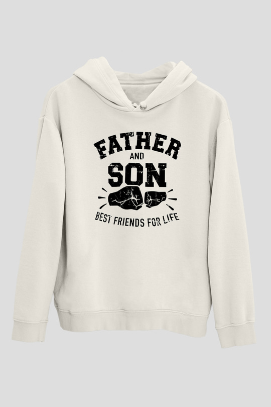 Babalar Günü Beyaz Unisex Hoodie