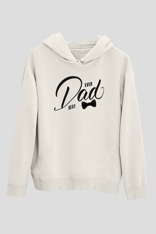 Babalar Günü Beyaz Unisex Kapşonlu Sweatshirt