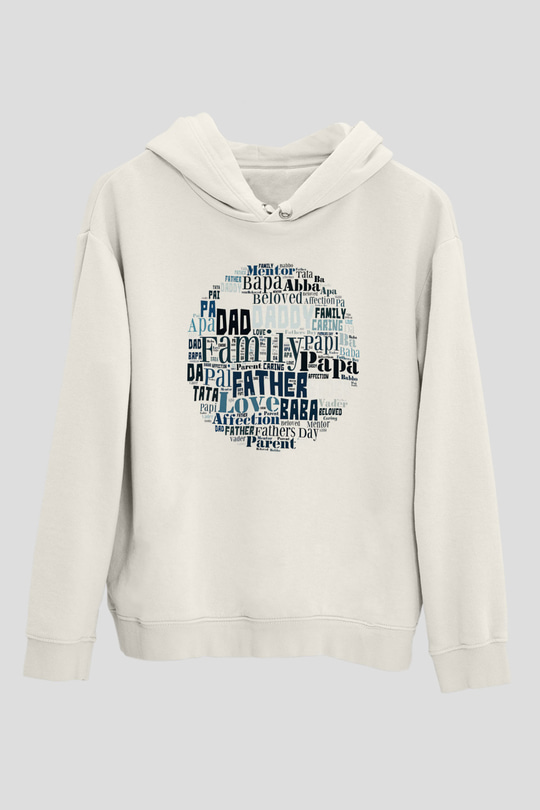 Babalar Günü Beyaz Unisex Kapşonlu Sweatshirt
