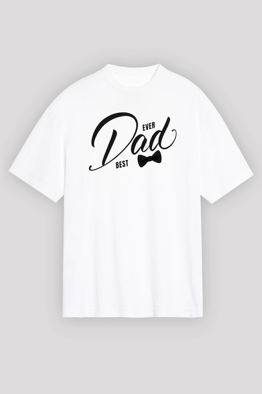 Babalar Günü Beyaz Unisex Oversize Tişört T-Shirt