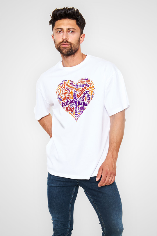 Babalar Günü Beyaz Unisex Oversize Tişört T-Shirt