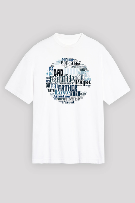 Babalar Günü Beyaz Unisex Oversize Tişört T-Shirt