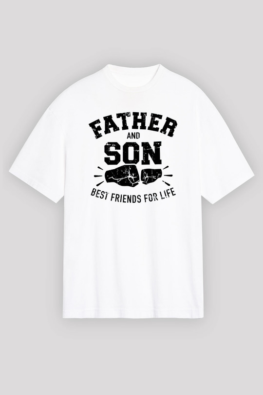Babalar Günü Beyaz Oversize Tişört Oversize T-shirt - TişörtFabrikası