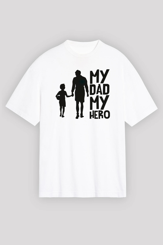 Babalar Günü Beyaz Oversize Tişört Oversize T-shirt - TişörtFabrikası