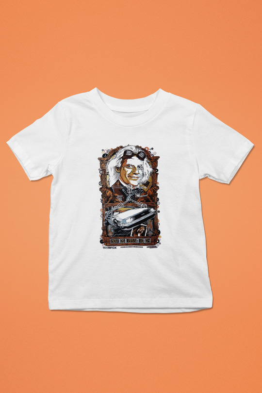 Back to the future Geleceğe Dönüş Baskılı Beyaz Unisex Çocuk Tişört