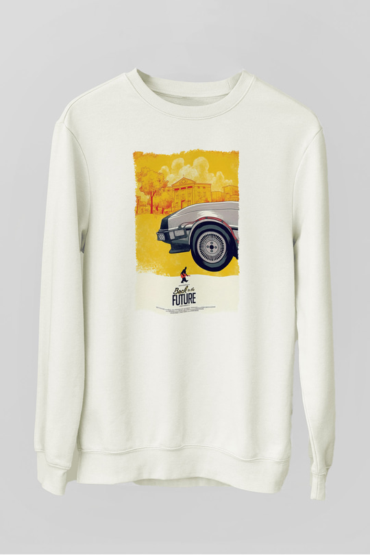 Back to the Future Geleceğe Dönüş Beyaz Unisex Sweatshirt
