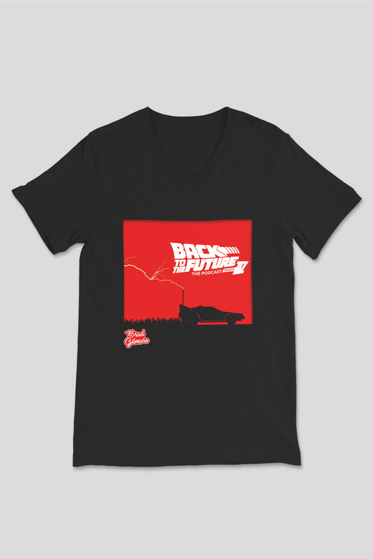 Back to the future Geleceğe Dönüş Siyah Unisex V Yaka Tişört