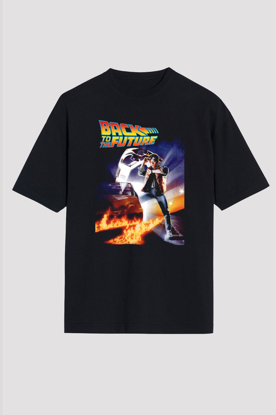 Back to the Future Geleceğe Dönüş Siyah Unisex Oversize Tişört T-Shirt