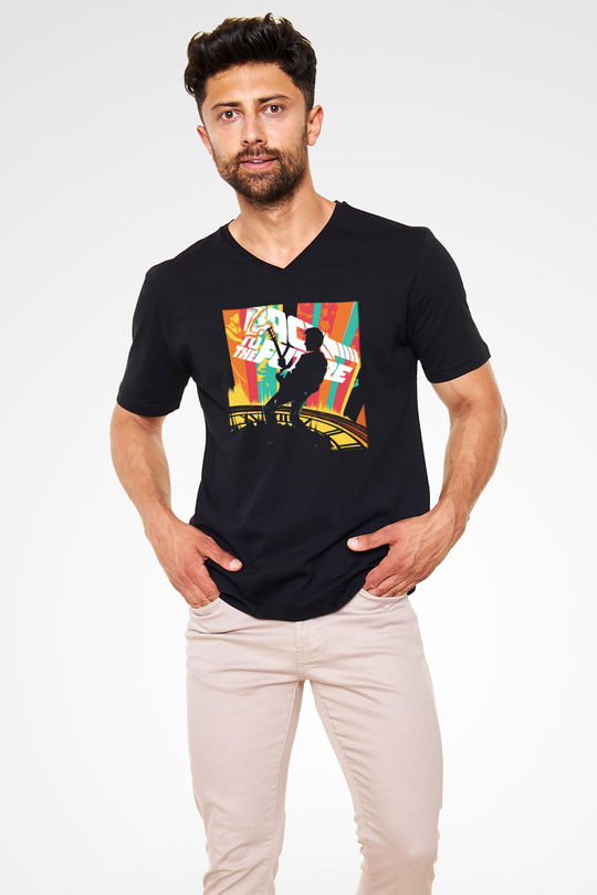 Back to the future Geleceğe Dönüş Siyah Unisex V Yaka Tişört