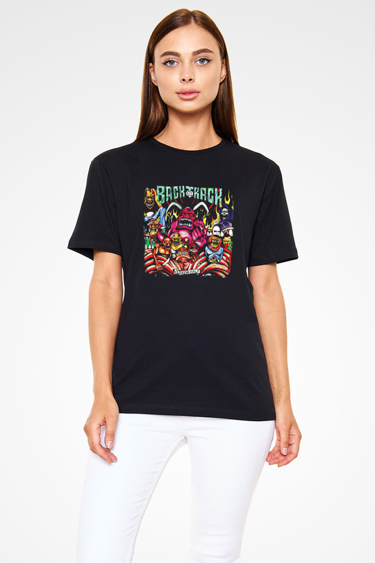 Backtrack Baskılı Unisex Siyah Tişört