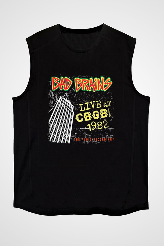 Bad Brains Baskılı Unisex Siyah Kolsuz Tişört