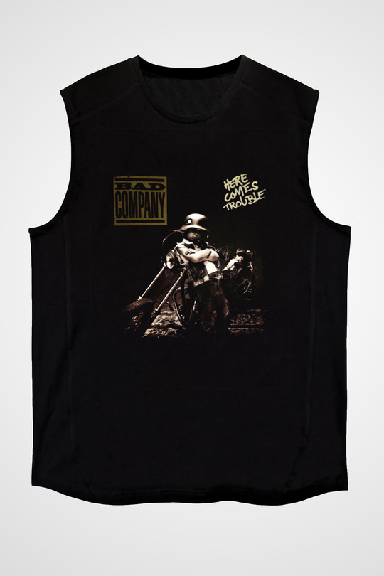 Bad Company Baskılı Unisex Siyah Kolsuz Tişört