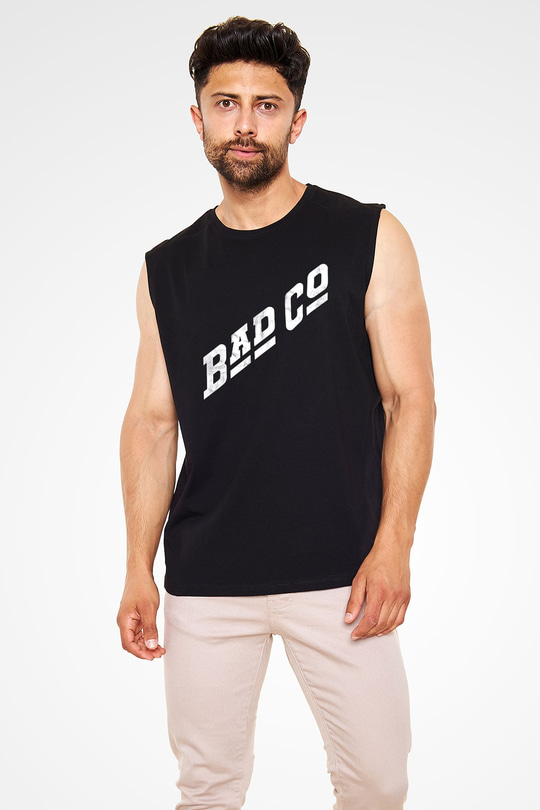 Bad Company Baskılı Unisex Siyah Kolsuz Tişört