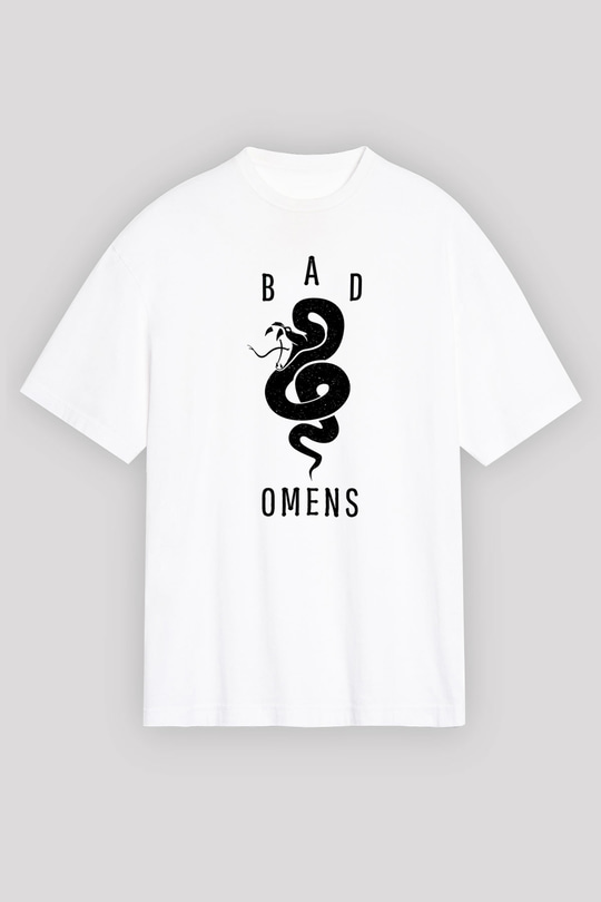 Bad Omens Baskılı Beyaz Unisex Oversize Tişört - Tshirt