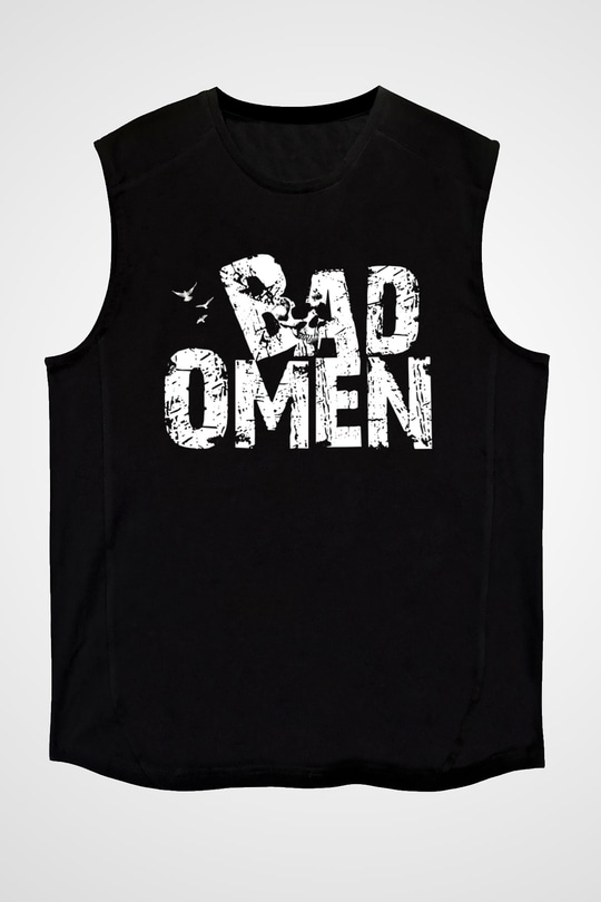 Bad Omens Baskılı Unisex Siyah Kolsuz Tişört - Tshirt