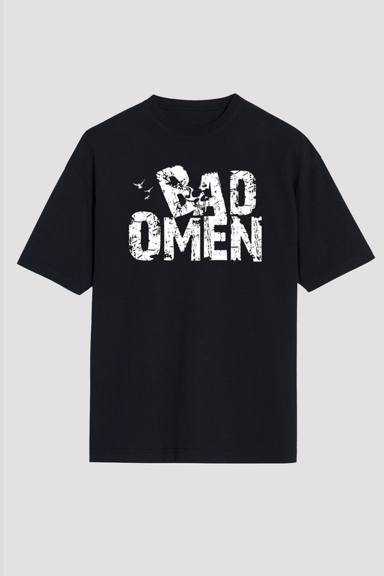 Bad Omens Baskılı Unisex Siyah Oversize Tişört - Tshirt