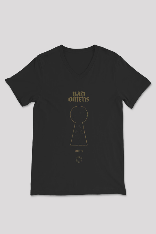 Bad Omens Baskılı Unisex Siyah V Yaka Tişört - Tshirt