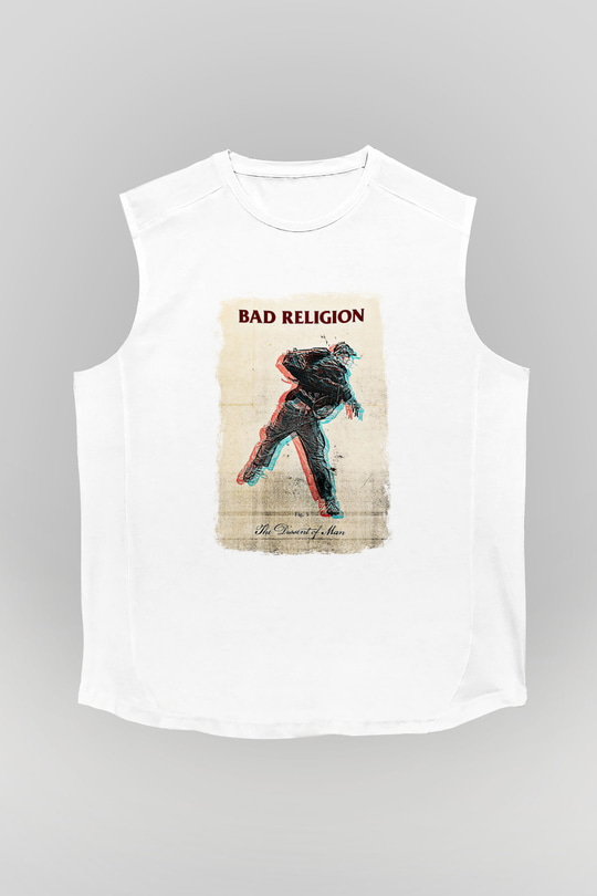 Bad Religion Baskılı Unisex Beyaz Kolsuz Tişört