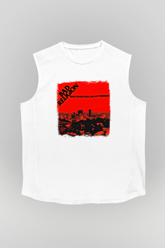 Bad Religion Baskılı Unisex Beyaz Kolsuz Tişört