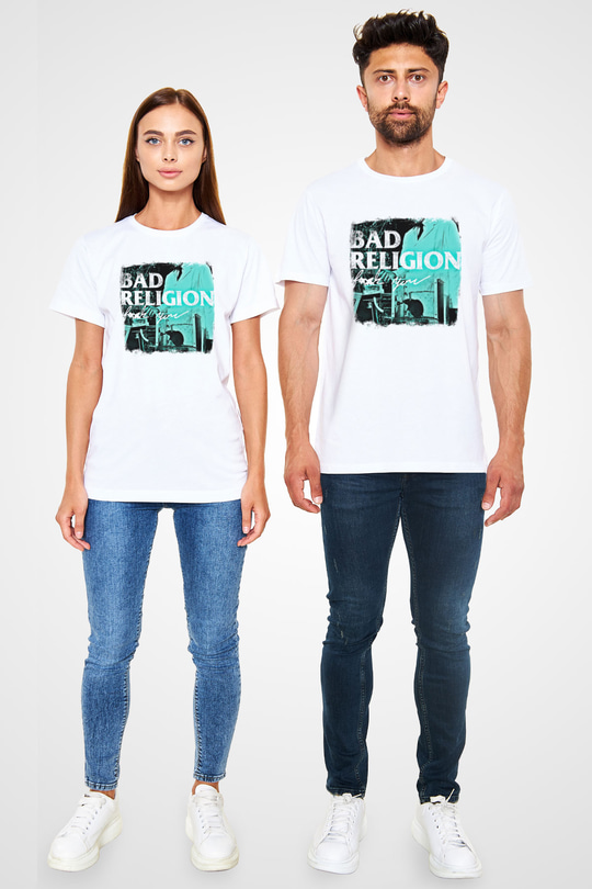 Bad Religion Baskılı Unisex Beyaz Tişört