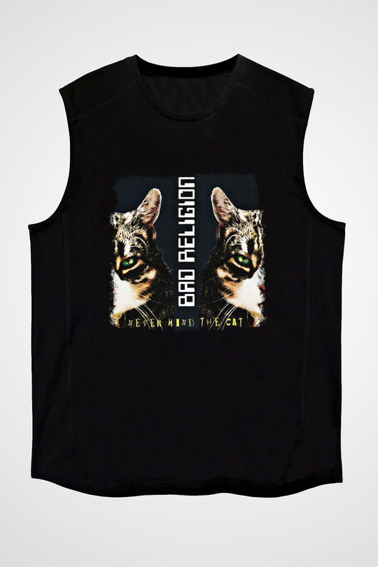 Bad Religion Baskılı Unisex Siyah Kolsuz Tişört