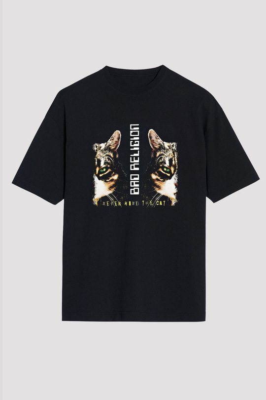 Bad Religion Baskılı Unisex Siyah Oversize Tişört