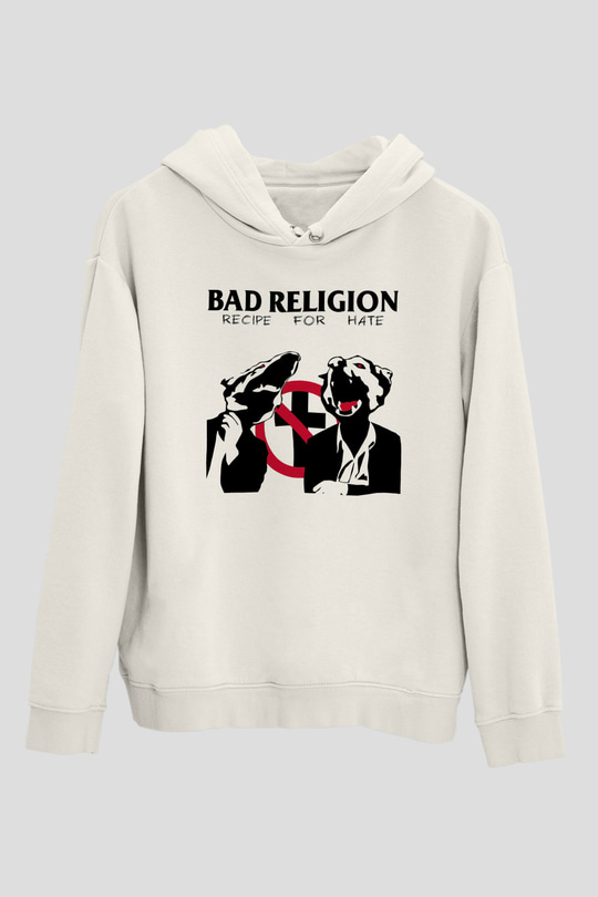 Bad Religion Beyaz Unisex Kapşonlu Sweatshirt