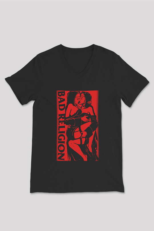 Bad Religion Siyah Unisex V Yaka Tişört T-Shirt