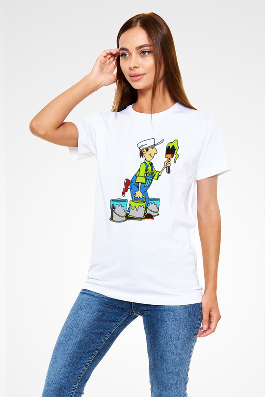 Badanacı Beyaz Unisex Tişört T-Shirt - TişörtFabrikası