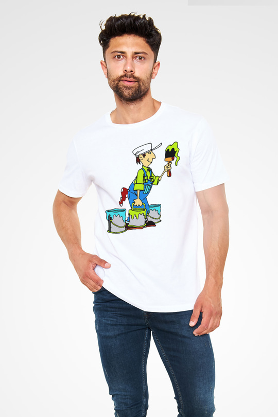 Badanacı Beyaz Unisex Tişört T-Shirt - TişörtFabrikası