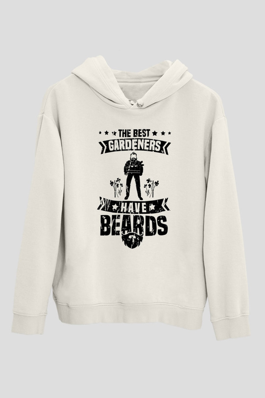 Bahçıvan Beyaz Unisex Kapüşonlu Sweatshirt