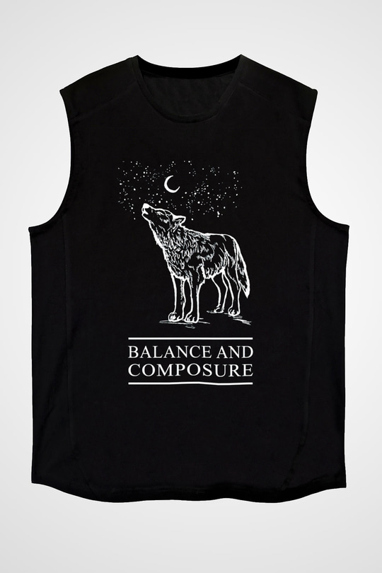 Balance and Composure Siyah Unisex Kolsuz Tişört