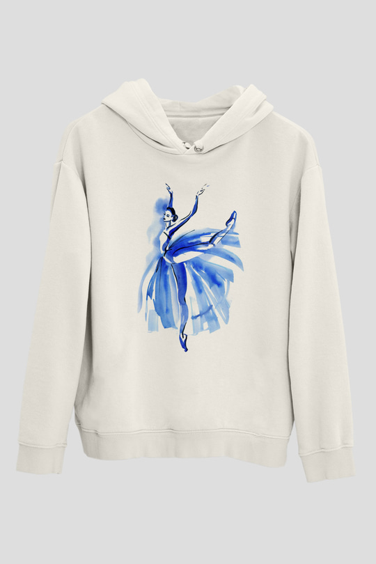 Bale Beyaz Unisex Kapşonlu Sweatshirt