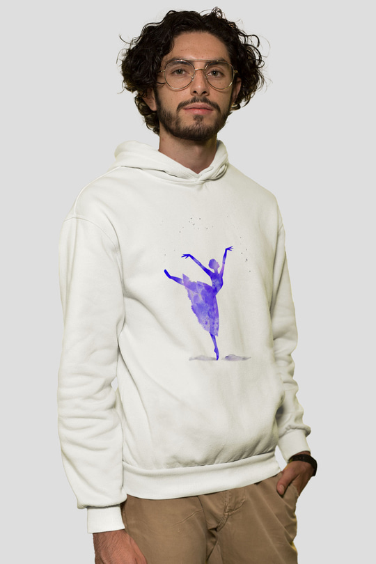 Bale Beyaz Unisex Kapşonlu Sweatshirt