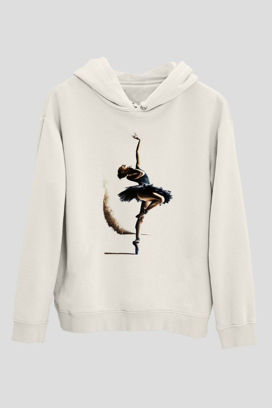 Bale Beyaz Unisex Kapşonlu Sweatshirt