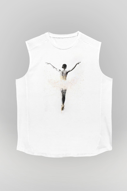 Bale Beyaz Unisex Kolsuz Tişört