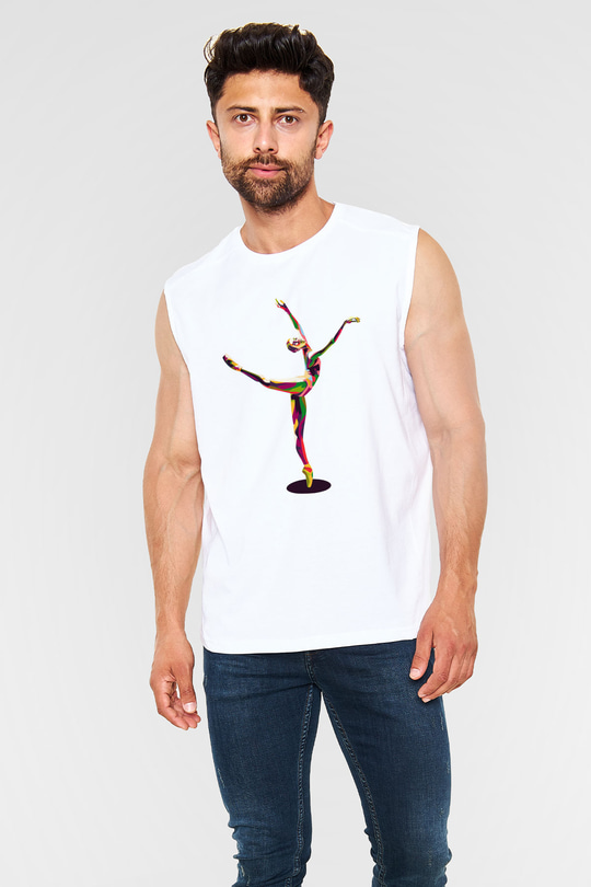Bale Beyaz Unisex Kolsuz Tişört