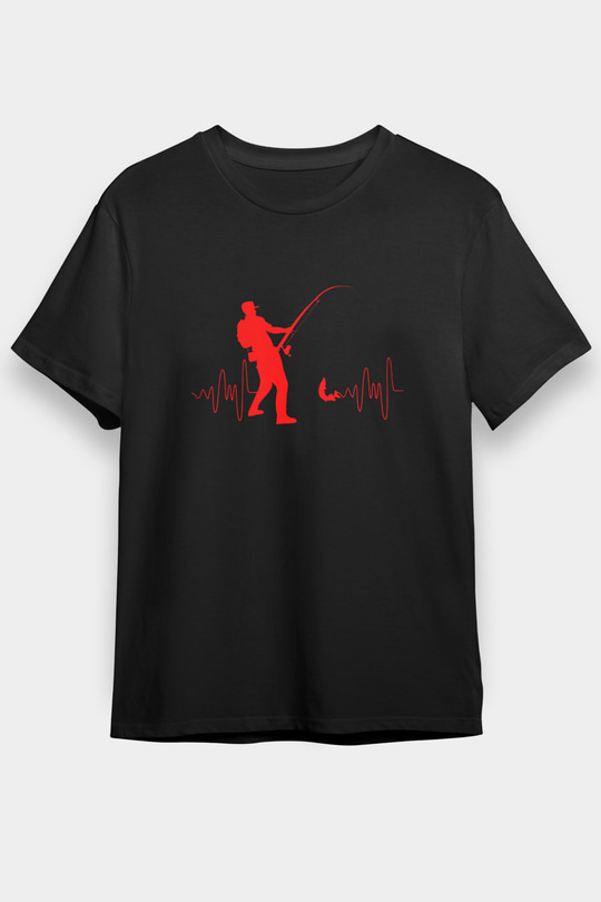 Balıkçı Siyah Unisex Tişört T-Shirt - TişörtFabrikası