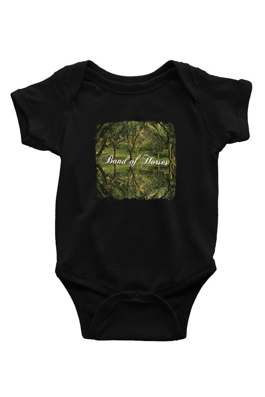 Band of Horses Baskılı Unisex Siyah Bebek Body - Zıbın