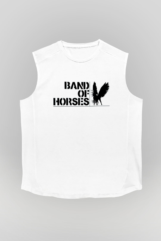 Band of Horses Beyaz Unisex Kolsuz Tişört