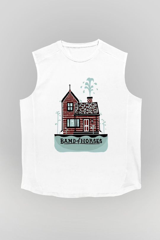 Band of Horses Beyaz Unisex Kolsuz Tişört