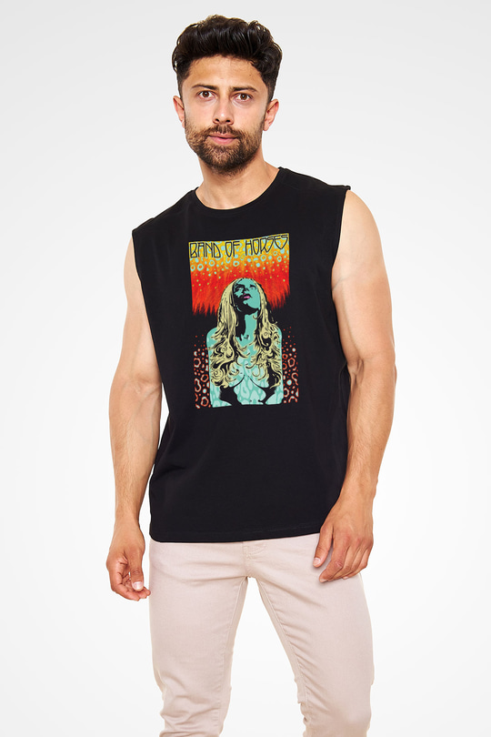 Band of Horses Siyah Unisex Kolsuz Tişört