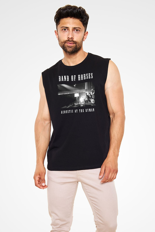Band of Horses Siyah Unisex Kolsuz Tişört